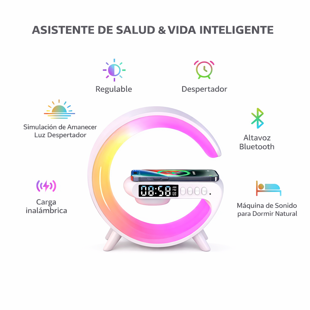 Cargador inalámbrico-altavoz RGB